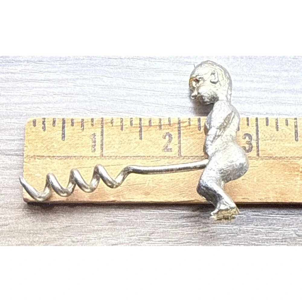 VINTAGE Phalic Alien Corkscrew Wine Bottl Opener Red Eye Metal 3